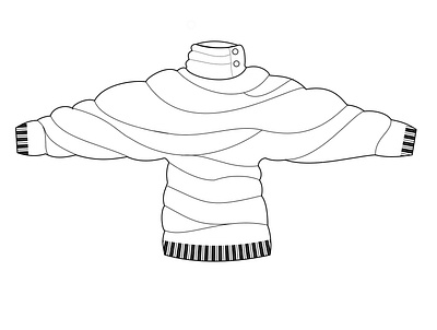 Oversized sweater front fashion flat adobe illustrator fashion design fashion illustration illustration