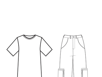 T-shirt and jogger fashion illustration sketch adobe illustrator design fashion design fashion illustration fashion sketch illustration jogger tshirt