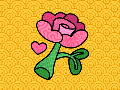 Patterned Rose Illustration