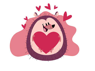 Cartoon Hedgehog 2d adobe art arte arte digital cartoon character digital art digital illustration illustration illustrator love personagem valentines day