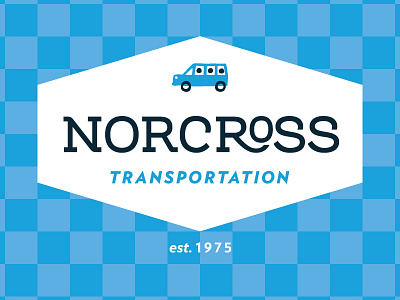 Norcross Transportation logo blue bus logo monroe transportation van