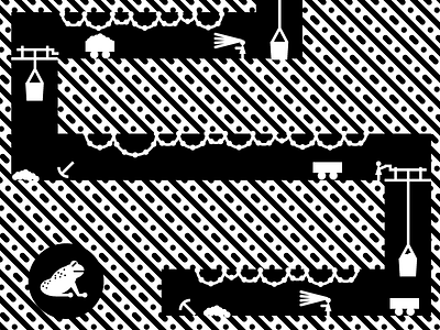 Toad in the hole black and white frog illustration michigan j frog mine mine car pattern poster toad