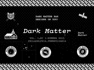 Dark Matter branding black and white branding cat golden ratio icon inverted cross logo polka dots stars