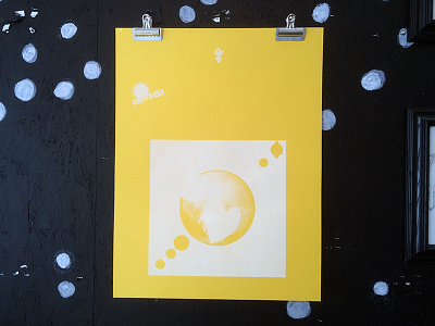 Grubby Little Hands french paper gig poster illustration phldesign pluto poster screen print wip yellow