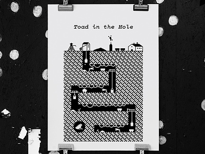 Dark Matter - Toad in the Hole black and white mine poster screenprint toad in the hole tunnel