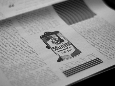 Dark Matter - Schmidt's beer can goo illustration newspaper oil