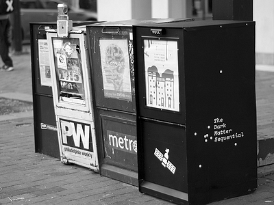 DM,Seq. Newspaper box black box newspaper packaging