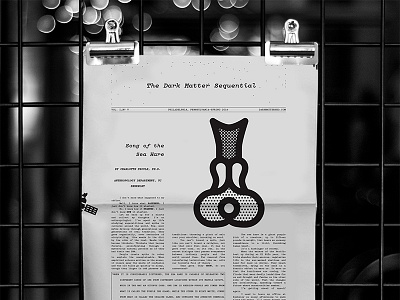 DM,Seq. V black and white layout newspaper pattern pitch sea hare