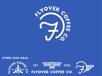 Flyover Coffee Logos adobe illustrator blue branding coffee coffee shop colorful design designs flat flying icon logo logos minimal minnesota planes retro typography vector vintage