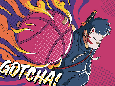 Dribbble Debut: GOTCHA! debut design doodle illustration illustrations japan japanese vector