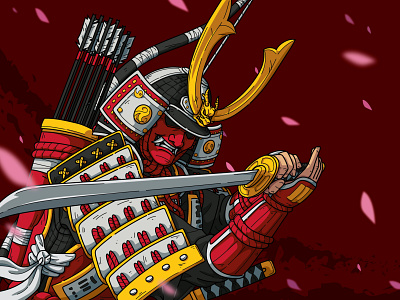 Tragic Hero: Minamoto no Yoshitsune design illustrations japanese japanese art lineart samurai vector