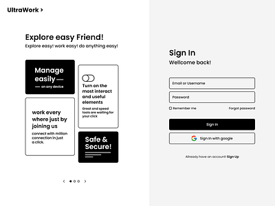 Sign In page - UltraWork branding design graphic design ui ux