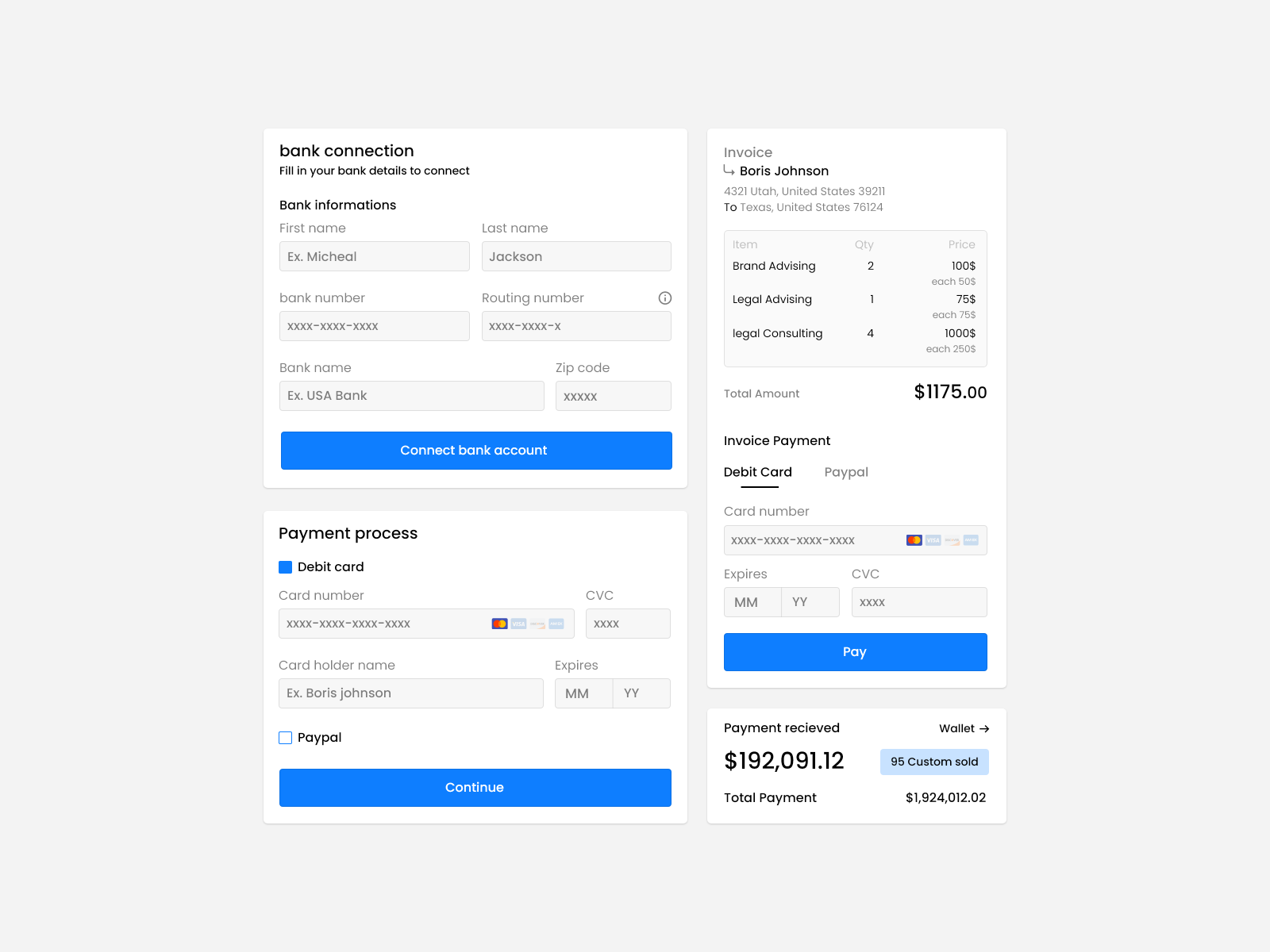 User interface for payment process by Mahdy Max on Dribbble