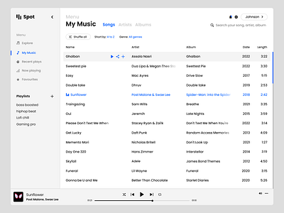 Spot - Music Software User Interface