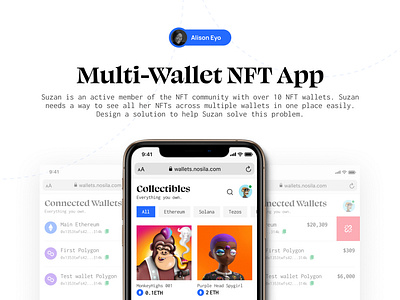 Multi Wallet NFT Application crypto design nft ui ux web3