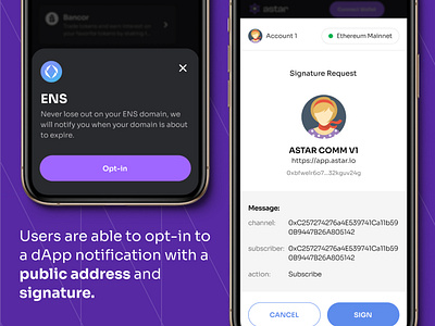 Opt-in Notification for dApps crypto design ui ux web3