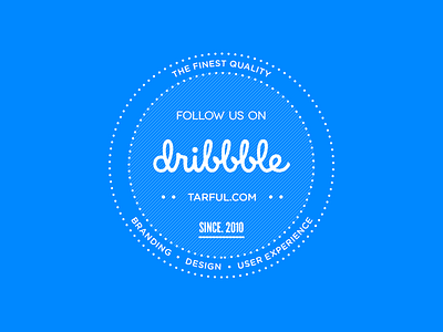 Tarful loves Dribbble badge blue branding design dribbble logo tarful ux