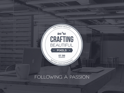 Following Passion badge design illustration pixel tarful ui ux web