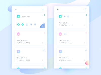 Friends List ⑵ app card contacts friends gradient ios list sketch social ui