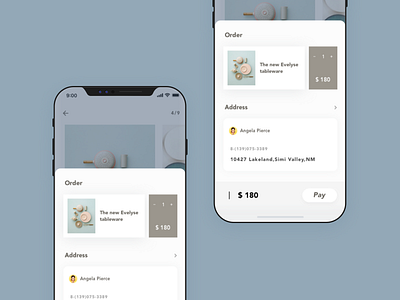 UI／Order app clean order pay shopping ui iphonex