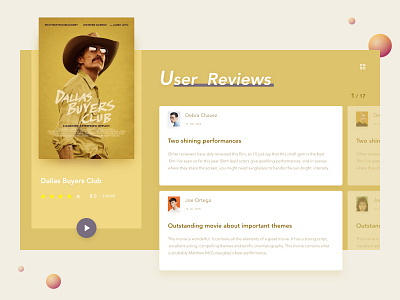 User Reviews color comment concept film layout review web