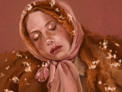Dreamer art digital digital art digital illustration digital painting draw face girl portrait sleep