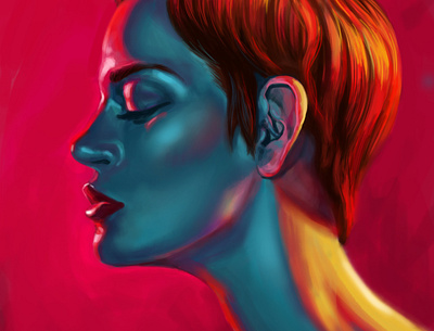 Color of the night art colorful digital art digital painting illustration painting photoshop portrait woman