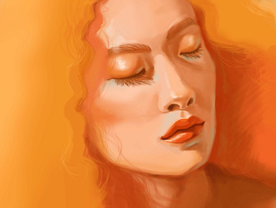 Orange art digital art digital illustration digital painting illustraion orange portraits woman