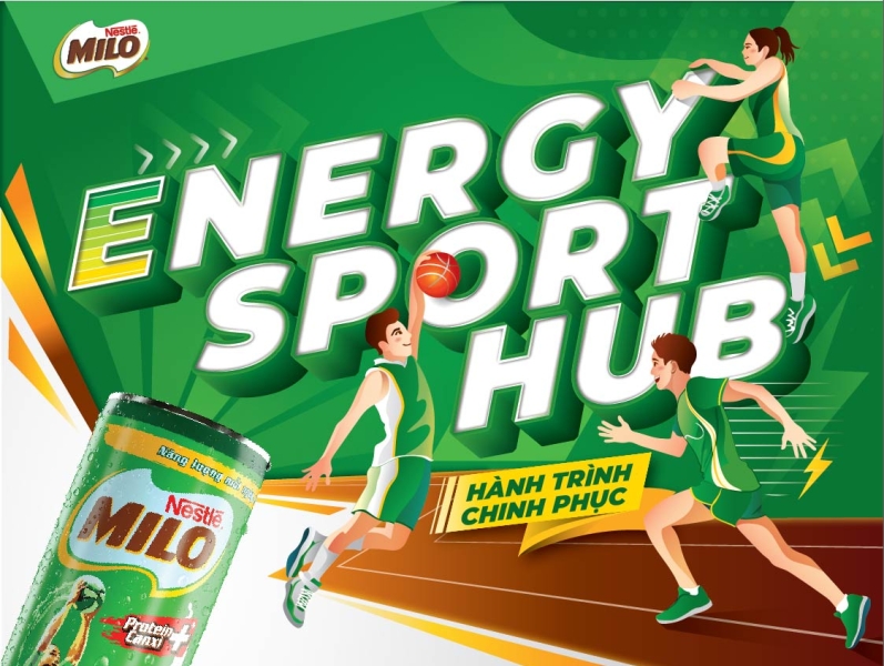 MILO SPORT HUB children green illustration milocan sports