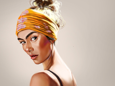 Turban digital art digital painting fashion fashion illustration illustration portrait woman