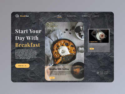 Breakfast Shop UI Design branding color illustration landingpage logo shop ui vector
