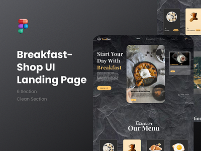 Breakfast - Shop UI landing page breakfast clean design figma food ui food web royal shop template theme ui