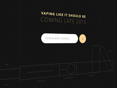 Signup page for high-end vaporizer