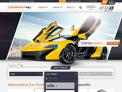 Auto Parts Wholesaler Homepage cars ecommerce homepage ui