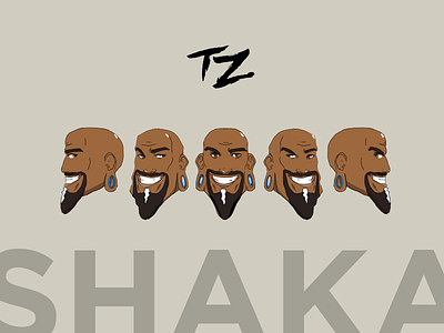 Shaka Rotating Head Positions 2d illustration practice rotate shaka type zero