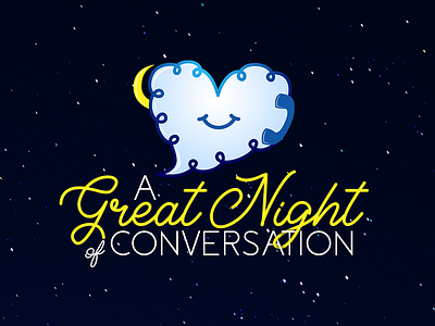 Logo Design for a Dating App for Insomniacs branding cloud cursive dating app graphic design icon illustration logo design moon vector