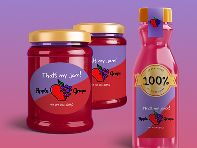 Juice & Jam Shop Package Design apple bottles branding grape jam jar jelly juice packagedesign