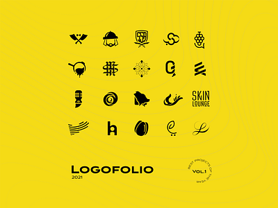 Logo folio 2021. Vol. 1 black brand branding branding design brands design graphic design icon design icons logo logo design logofolio logos marks symbols yellow شعار شعارات لوجو