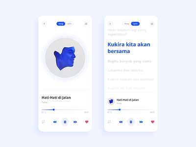 Tuneplay - Music Player App app design blue light mode lyric mobile app music music app song