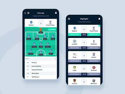 Matchday Lineups App - Concept Design