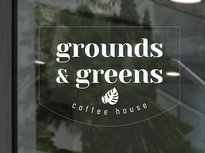 Grounds & Greens Coffee House Window 2022 affinitydesigner branding coffee design graphic design illustration logo starbucks trending vector wordmark