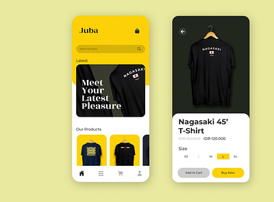 Juba Artwear Mobile App app branding design illustration minimal ui ux