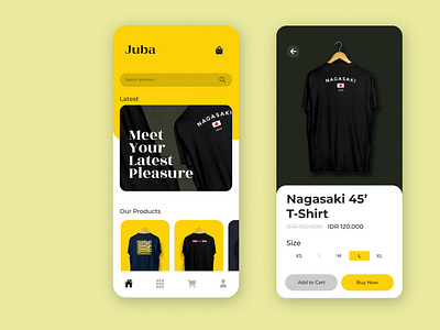 Juba Artwear Mobile App app branding design illustration minimal ui ux