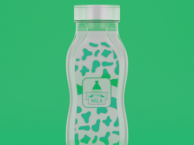 Milk bottle design 3d blender branding design eevee label logo mockup photoshop vector