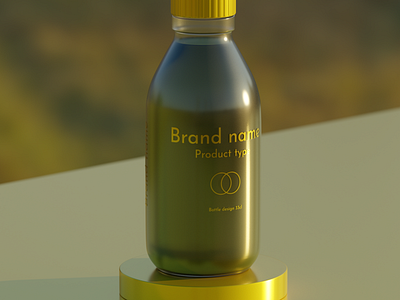 3d 33cl bottle render mockup design