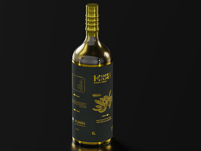 3d render of olive oil bottle design with packaging labels 3d 3ds max 3dsmax art blender bottle branding design eevee food illustration illustrator label logo mockup model oil photoshop product render