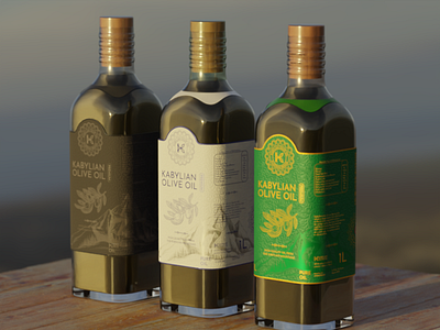 A 3d illustration of Oil bottles