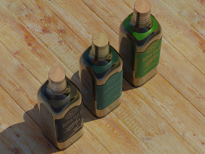 This is a 3d illustration of Oil bottle