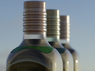 3d illustration of Oil bottles