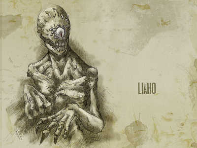 #31DaysOfMonsters DAY 9: Likho 31daysofmonsters blood creepy ghost illustration likho monster